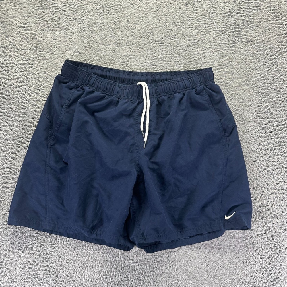 Vintage Nike Shorts Men 2XL Blue Polyester Swim Mesh Lined Boating Surfing Beach